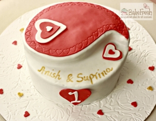 personalize anniversary cake for anish and suprina