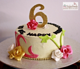 customize 6th anniversary cake