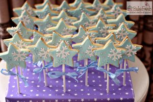 custom snowflake star cookies pops