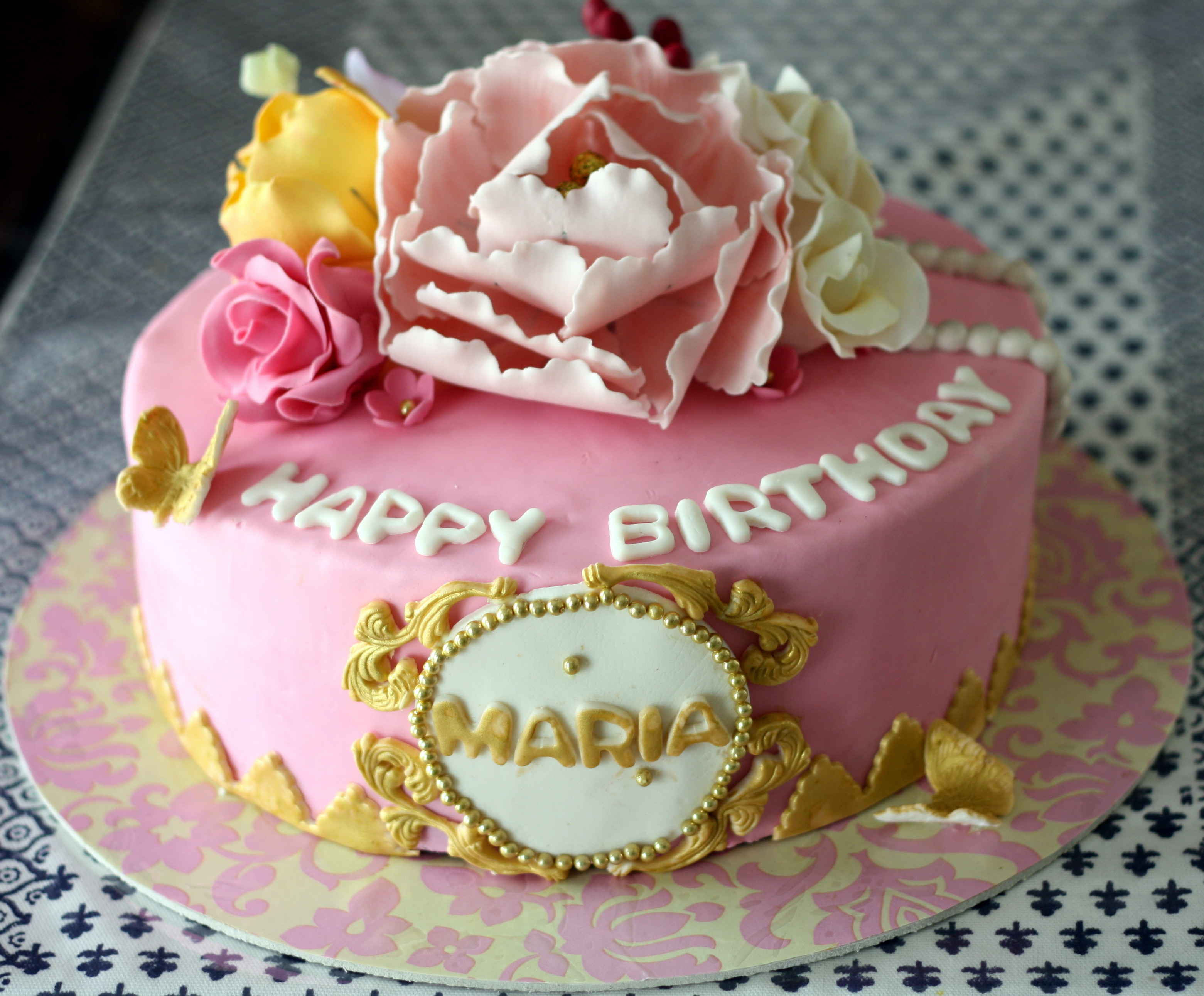 customized birthday cake for maria
