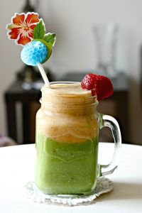 homemade two layer green smoothies