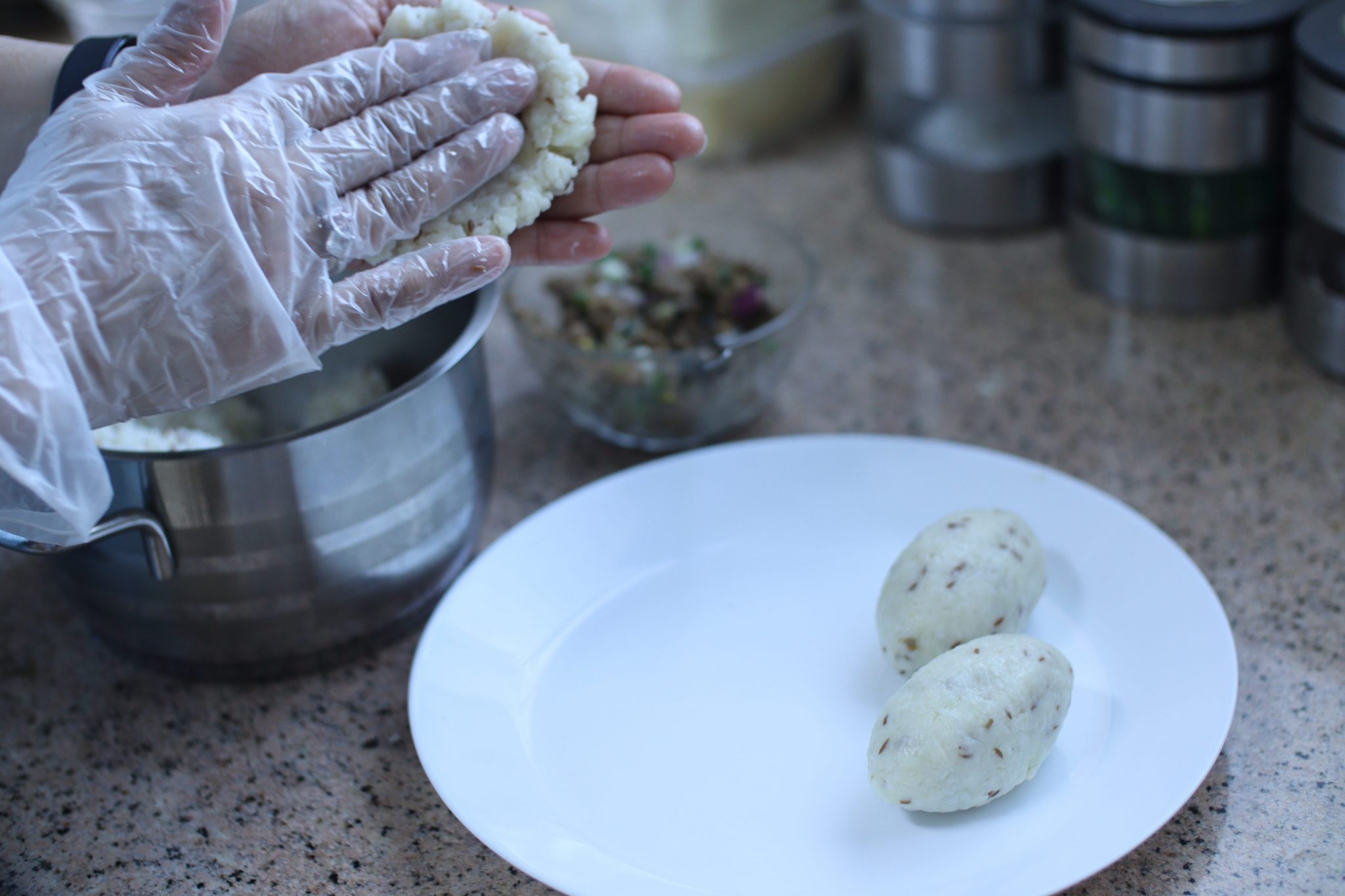 Iraqi Kubba Or Kibbeh Rice and Potato balls filled with mince