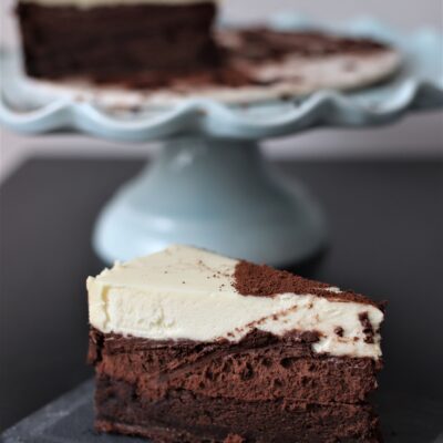 A slice of Triple Chocolate Mousse Cake