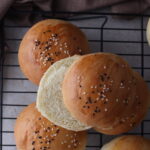 burger buns, half sliced