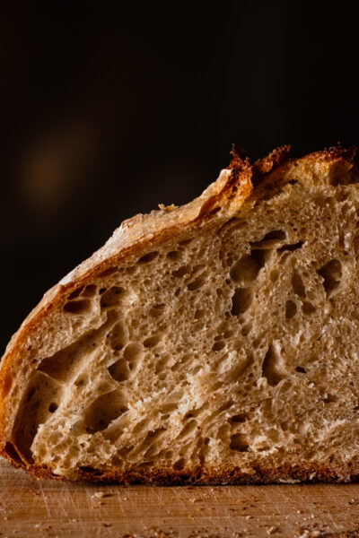 cross sectional view of sourdough
